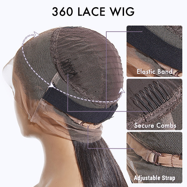 Luvme Hair 180% Density | 360 Lace Pre-Plucked Long Wig (Body Wave / Straight / Water Wave) - US Only
