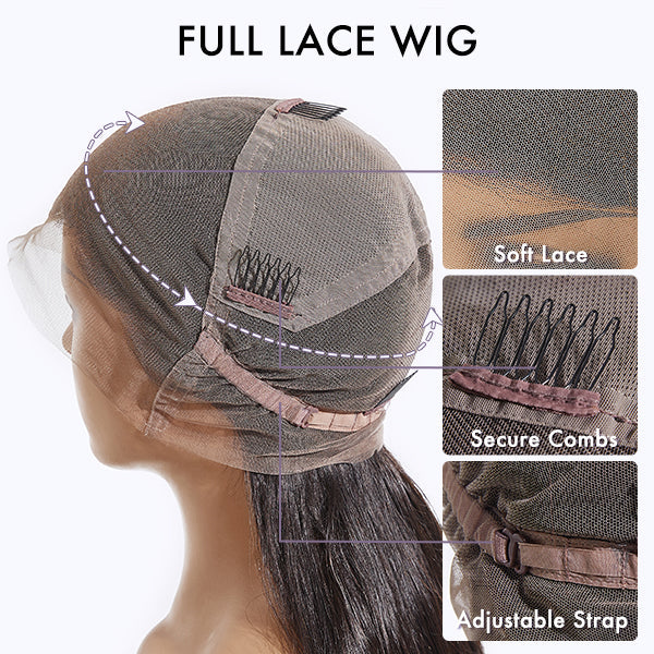 Exclusive Sale | Luvme Hair Full Lace Classy Natural Black Body Wave / Straight Free Parting Half Up Half Down Wig