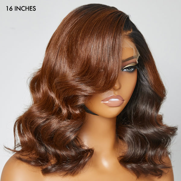 Ombre Brown C Part Loose Wave Glueless 5x5 Closure Undetectable HD Lace Wig 100% Virgin Human Hair