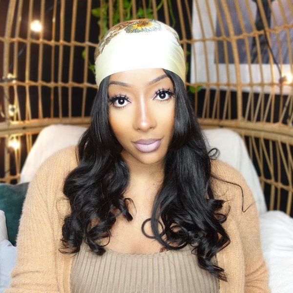 Natural Black Loose Wave Minimalist HD Lace Glueless Long Wig with Bangs - US Only