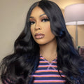 Natural Black Loose Wave Minimalist HD Lace Glueless Long Wig with Bangs - US Only