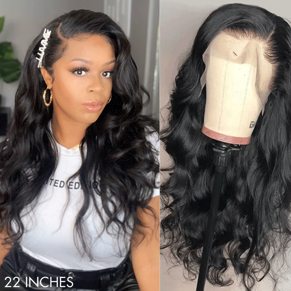 PreMax Wigs - 180% Density Body Wave / Straight Glueless 13x4 Frontal Lace Long Wig Pre-Cut Lace