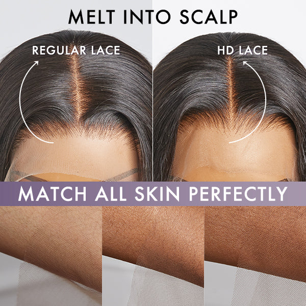 Ombre Brown Loose Wave Minimalist HD Lace Glueless C Part Short Wig 100% Human Hair  - US ONLY