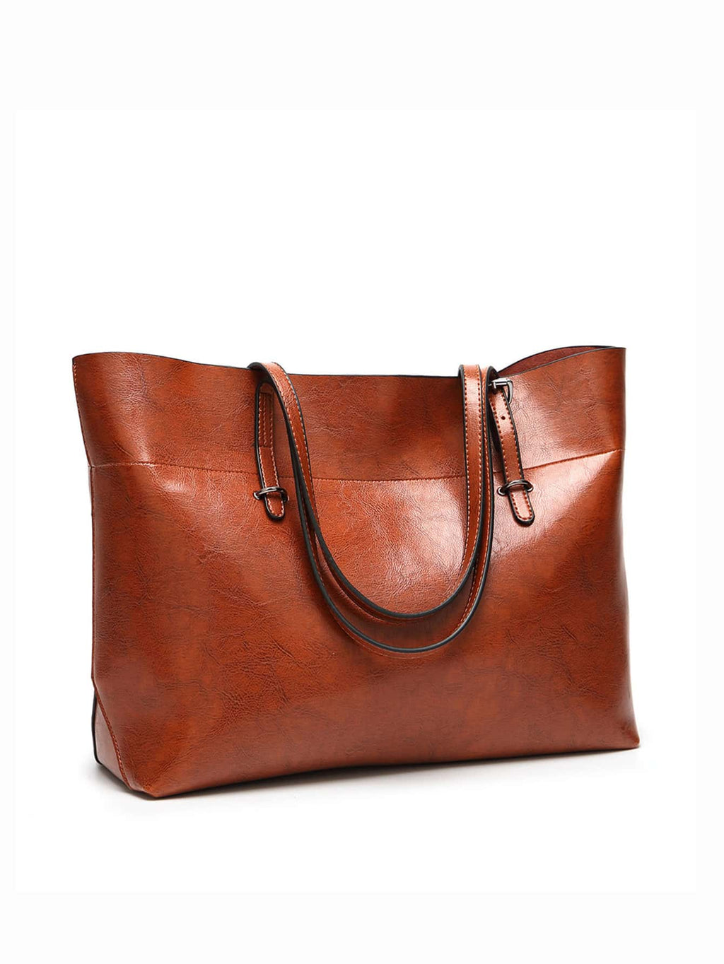 European And American Style Large Capacity Oil Leather Tote Bag With Casual And Simple Design, Perfect Gift For. Suitable For Office Lady, College Student And White Collar Worker, Office Bag & Busine