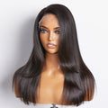 Layered Bangs Silky Straight Glueless 5x5 Closure HD Lace Wig
