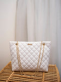 Women's Fashion Tote Bag, Quilted Large Capacity Chain Tote Bag