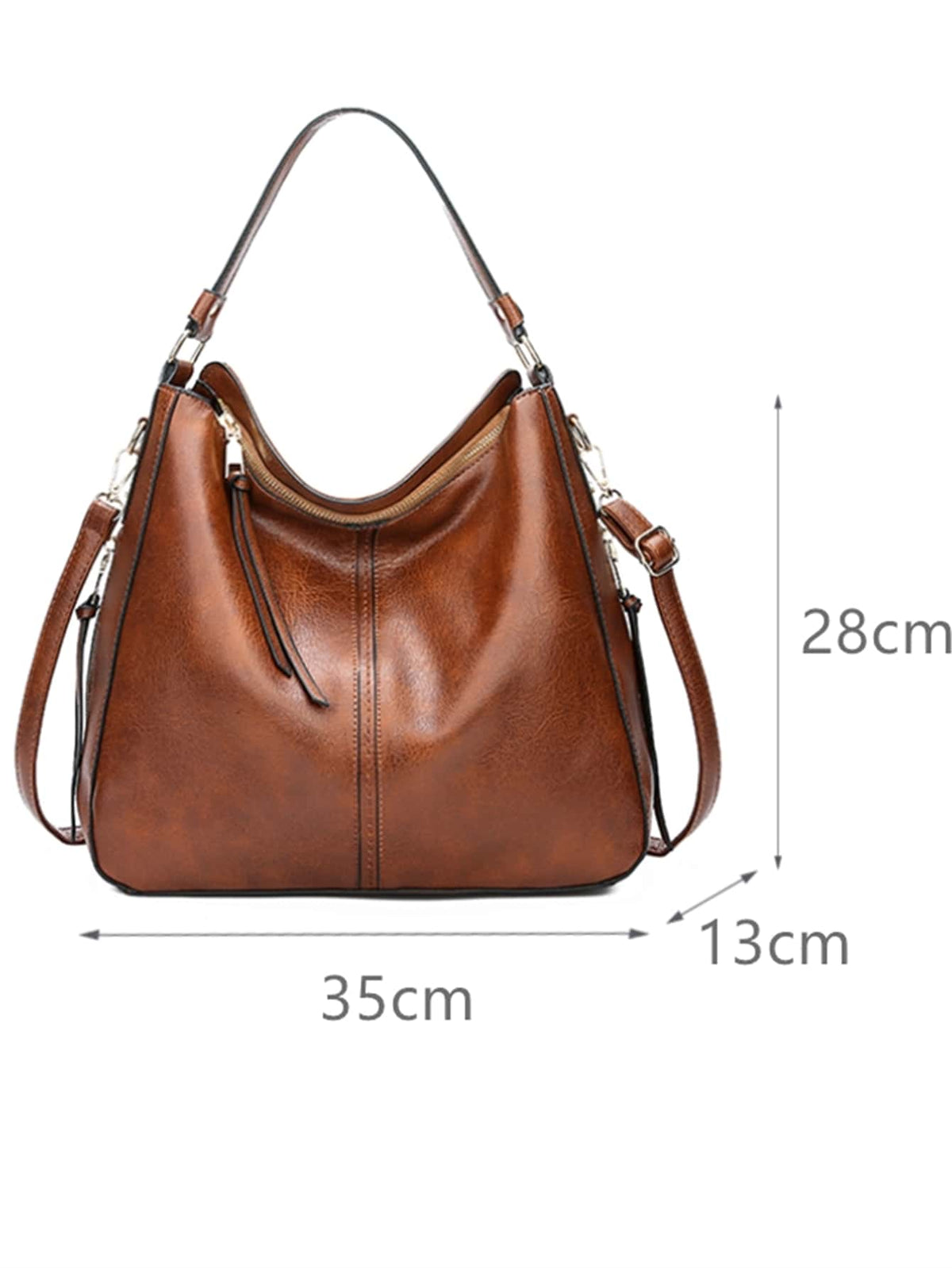 Women's Handbag, Casual Shoulder Bag, Retro Tote Bag, Shoulder Bag, Women's Fashion Large Handbag, Zipper Crossbody Bag, ZAINJO Women's Shoulder Handbag, Women's Handbag, PU Leather Women's Shoulder B