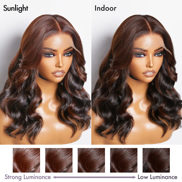 Peekaboo Bronze Brown Loose Body Wave Glueless 5x5 Closure HD Lace Wig | Large & Small Cap Size
