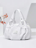 Small Shoulder Tote Bag Metal Decor, S For Women, Rookies & White-Collar Workers