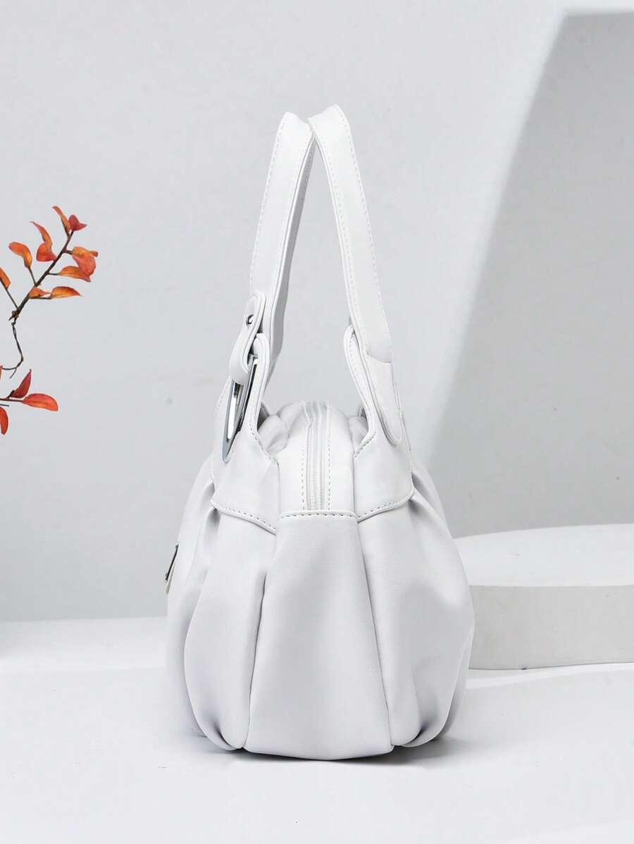 Small Shoulder Tote Bag Metal Decor, S For Women, Rookies & White-Collar Workers