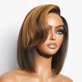 Mix Ombre Highlights Glueless 5x5 Closure HD Lace Bob Wig | Large & Small Cap Size