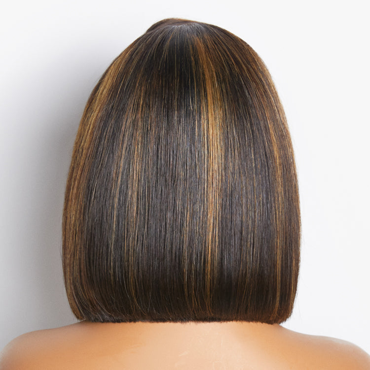 Mix Ombre Highlights Glueless 5x5 Closure HD Lace Bob Wig | Large & Small Cap Size