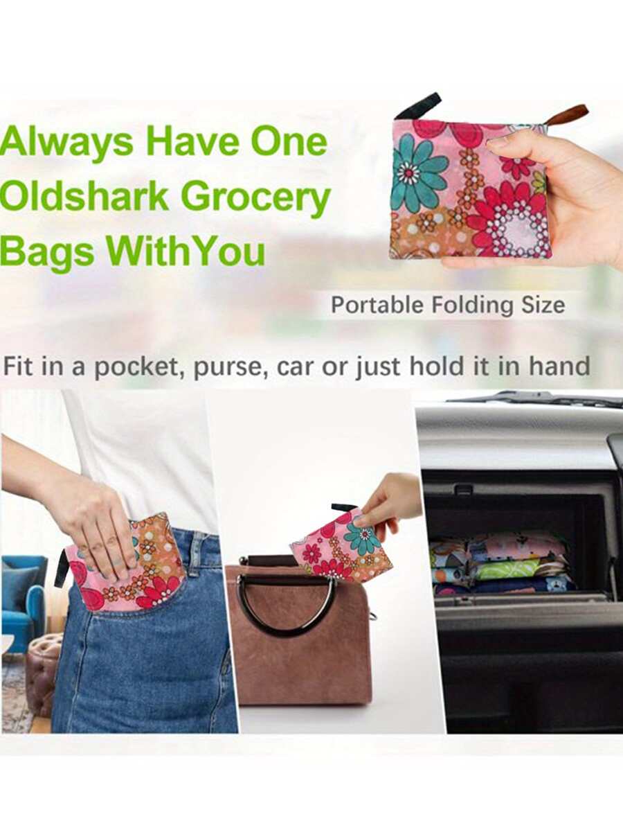 Fashionable Foldable Shopping Bag With Floral Print Tote Bag,Shoulder Bag,Handbag Funny,Cute,Preppy,Funky Big Bag,Bucket Bag Women,Ladies,Lover-Travel,Prom,Travel Holiday Essentials,Large Beach,Summer