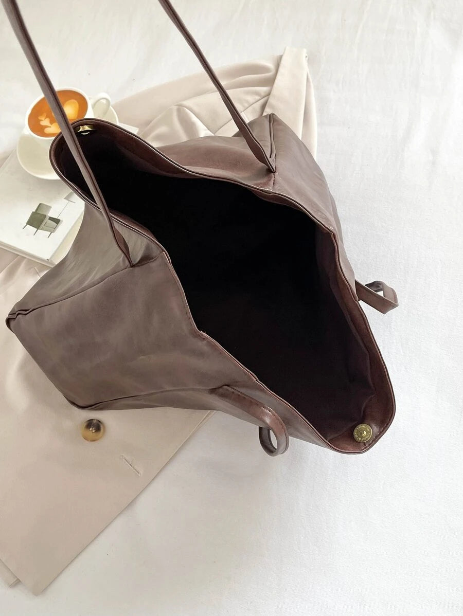 DAZY 2025 New Korean Bag Women New Hand-Held Large Bag Retro Design Versatile Shoulder Casual Tote Bag, Vintage Bag For Women, New Fashionable Big Bags For Women