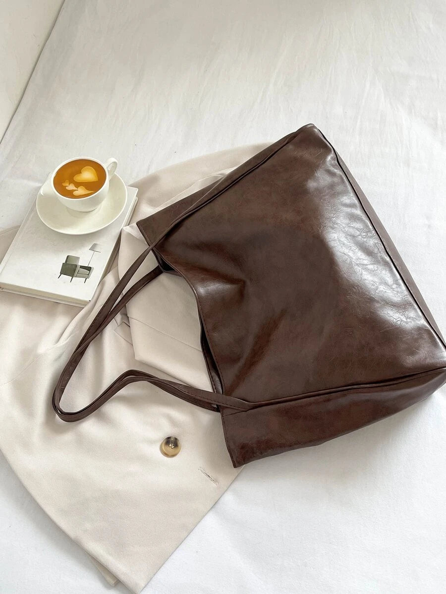DAZY 2025 New Korean Bag Women New Hand-Held Large Bag Retro Design Versatile Shoulder Casual Tote Bag, Vintage Bag For Women, New Fashionable Big Bags For Women