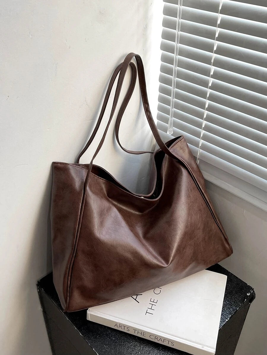 DAZY 2025 New Korean Bag Women New Hand-Held Large Bag Retro Design Versatile Shoulder Casual Tote Bag, Vintage Bag For Women, New Fashionable Big Bags For Women