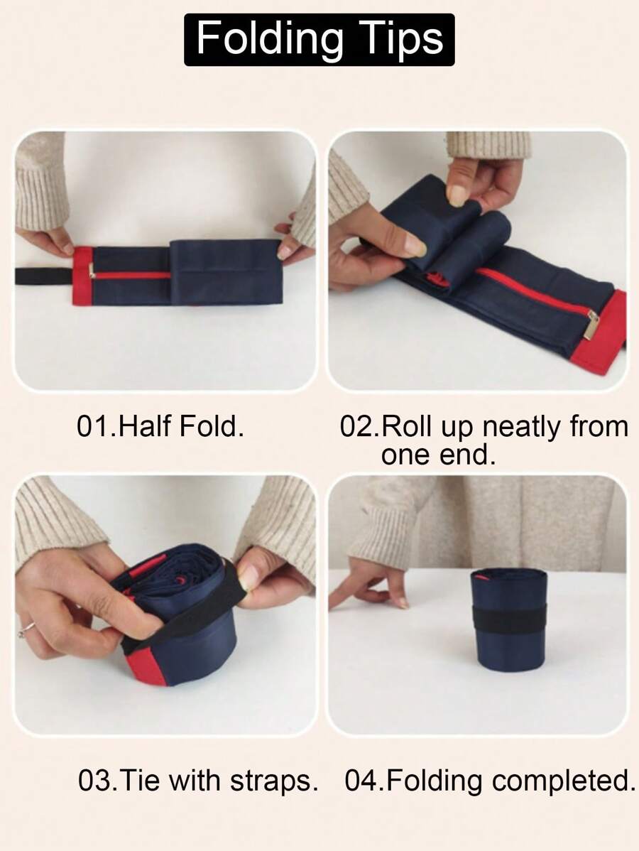 1Pc Reusable Foldable Shopping Bag Waterproof Outdoor Travel Beach Outings Bag Supermarket Grocery Large Capacity Portable Lightweight Storage Bag