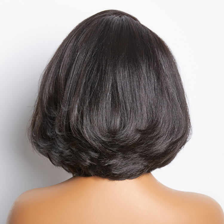 Weekly Special | Limited Design | Toffee Brown Mix Blonde / Natural Black Layered Cut Glueless 5x5 Closure Lace Bob Wig