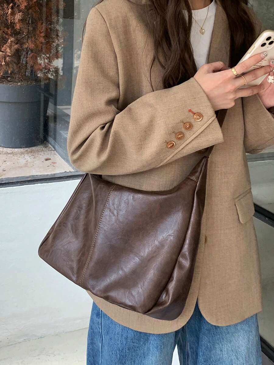 Maillard Retro Crossbody Bag For Women, Commuter & Casual Tote Purse, 2025 New Korean Fashion Versatile Large Capacity Shoulder Bag