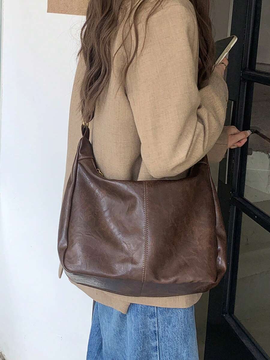 Maillard Retro Crossbody Bag For Women, Commuter & Casual Tote Purse, 2025 New Korean Fashion Versatile Large Capacity Shoulder Bag