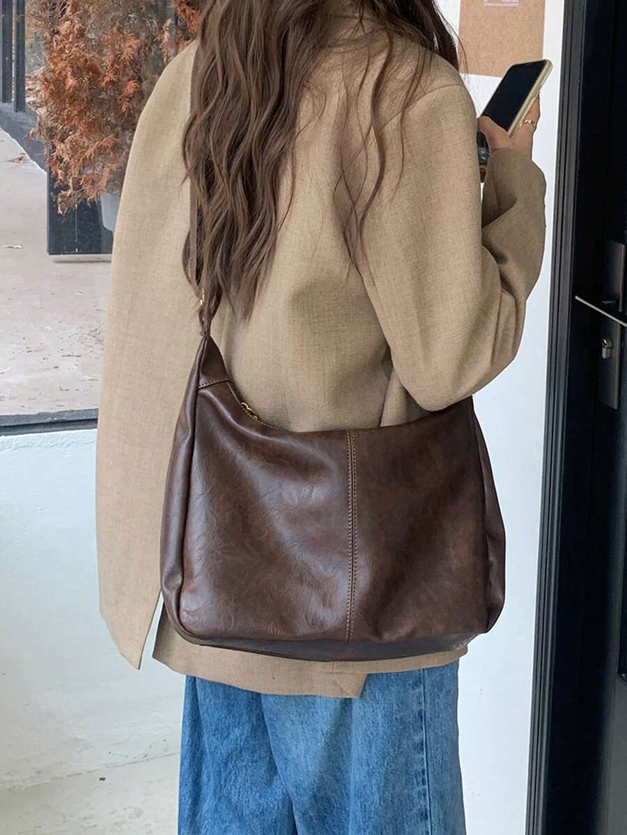 Maillard Retro Crossbody Bag For Women, Commuter & Casual Tote Purse, 2025 New Korean Fashion Versatile Large Capacity Shoulder Bag