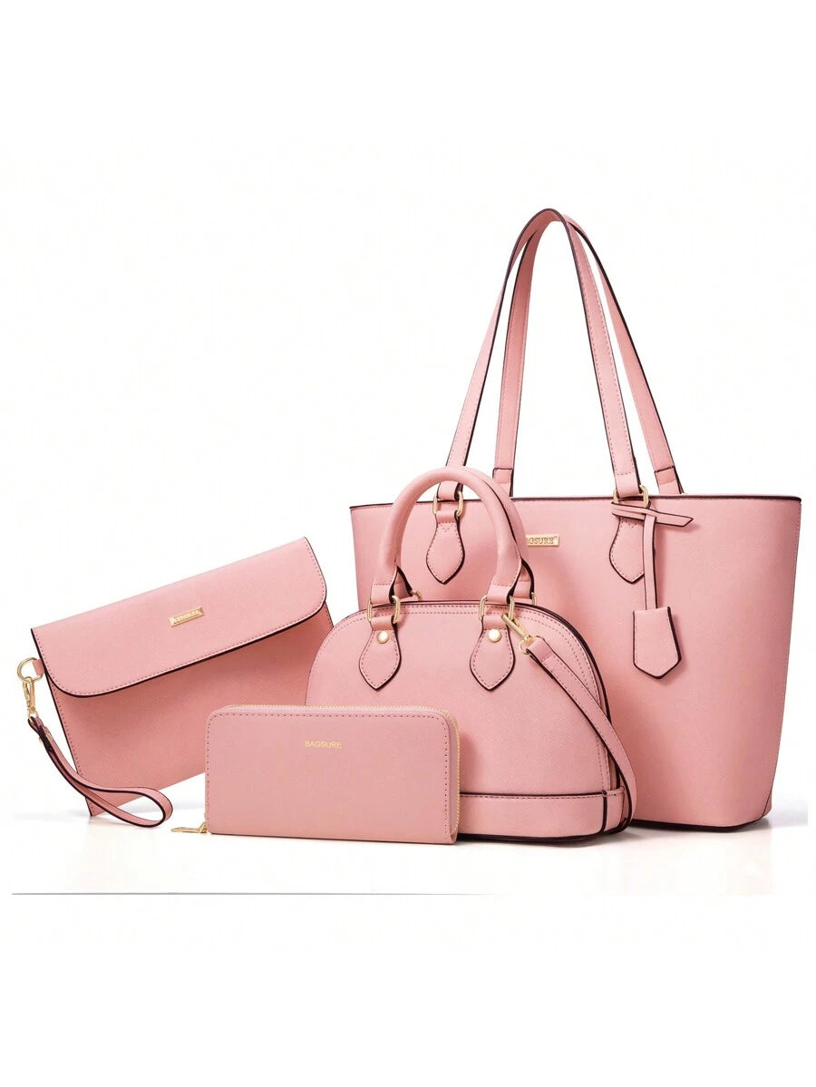 UKEIN 4PCS Women Purse And Handbag Set Wallet Tote Bag Satchel Oversized Shoulder Top Handle Bag Hobo Bags