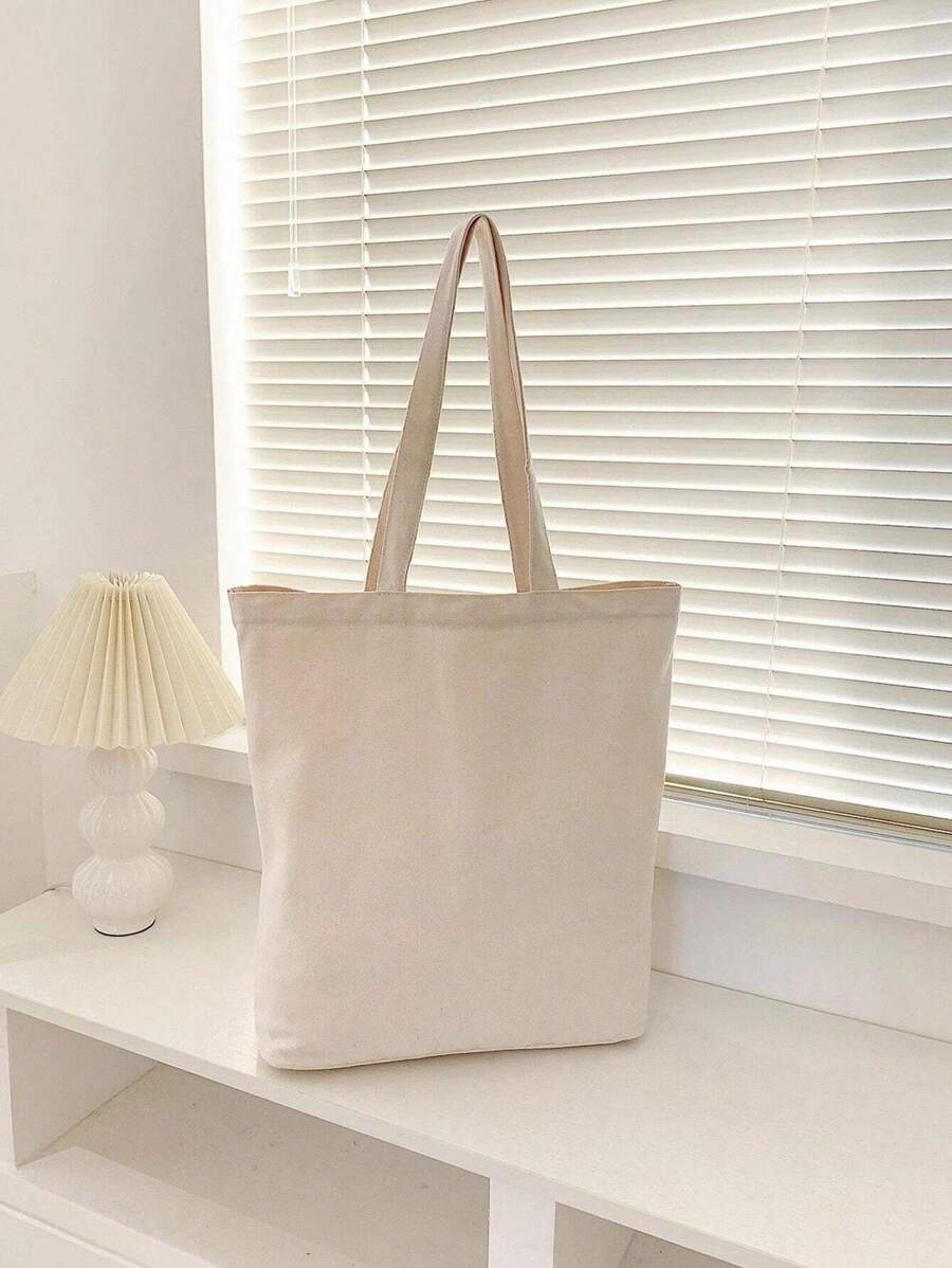 Letter Print Large Capacity Summer Shopping Bag, Printed Casual Tote Bag, Reusable Fashion Backpack, Multi-Functional Handbag, Canvas Shopping Bag, Women's Letter Print Tote Bag, Canvas Shoulder Bag