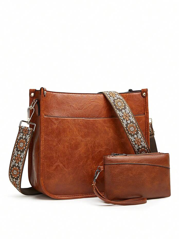 PU Leathe Crossbody Bag, Vintage Shoulder Tote Bags