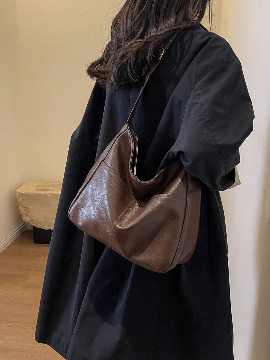Retro Melade Crossbody Bag, Large Capacity, Fashion Versatile, Casual Tote Bag, Suitable For Travel And Business, Japanese Style, Eye-Catching Women's Commuter Bag