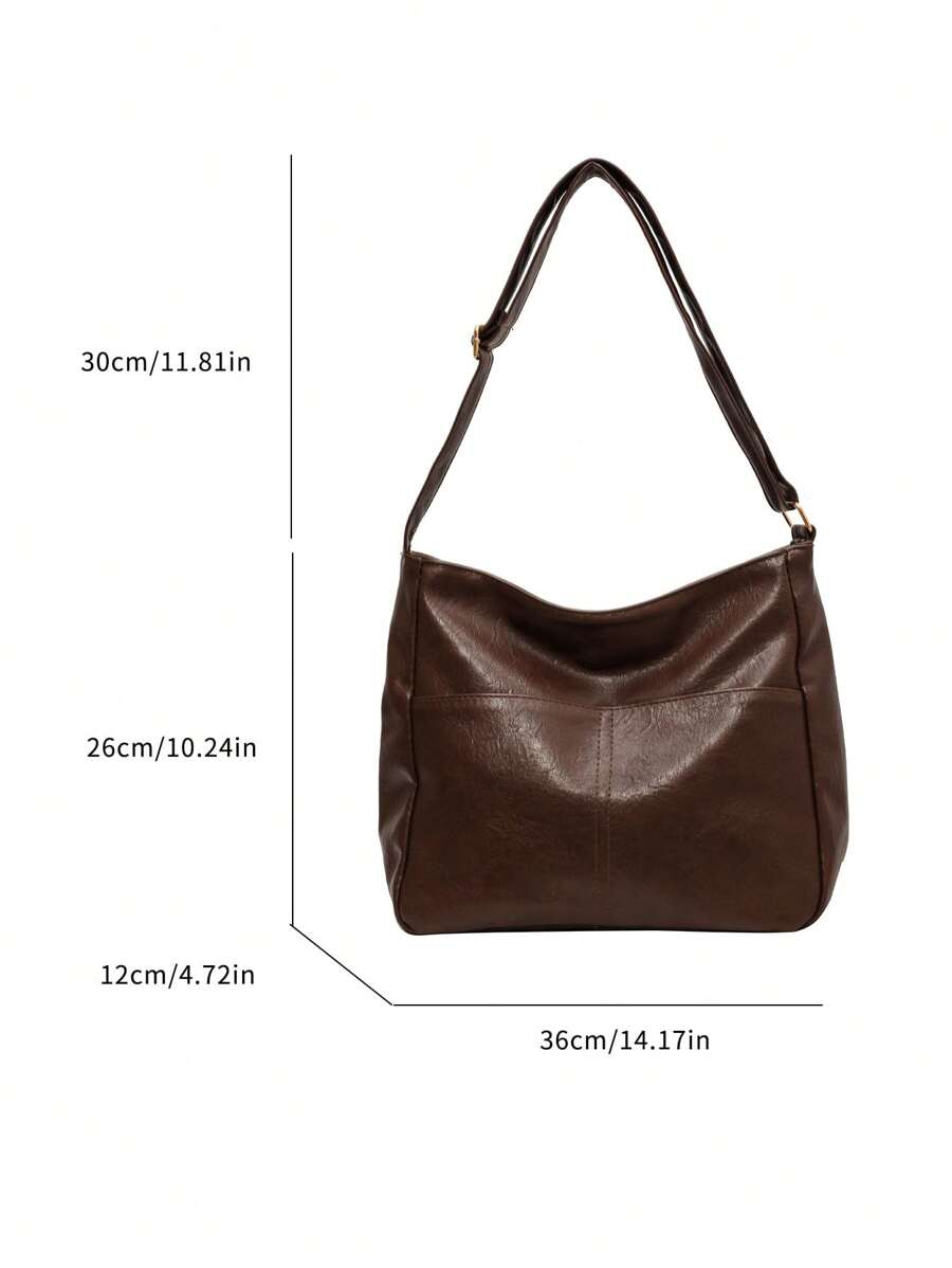 Retro Melade Crossbody Bag, Large Capacity, Fashion Versatile, Casual Tote Bag, Suitable For Travel And Business, Japanese Style, Eye-Catching Women's Commuter Bag