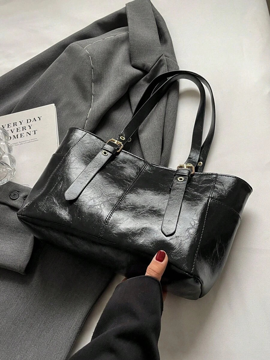 Fashionable & Simple Large Capacity Commuter Tote Bag, Old Money