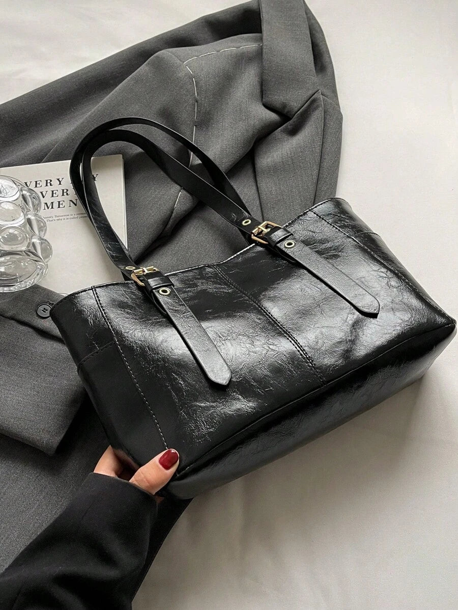 Fashionable & Simple Large Capacity Commuter Tote Bag, Old Money