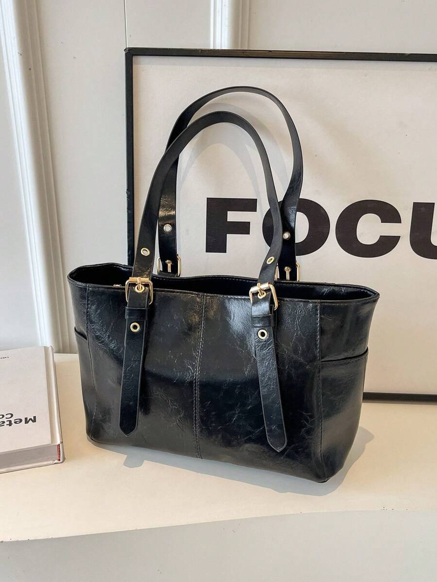 Fashionable & Simple Large Capacity Commuter Tote Bag, Old Money