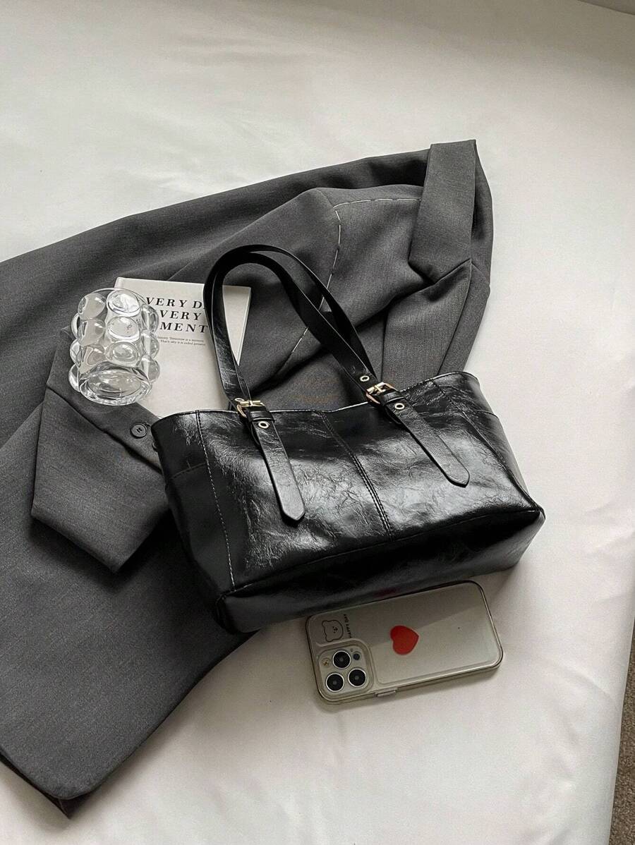Fashionable & Simple Large Capacity Commuter Tote Bag, Old Money