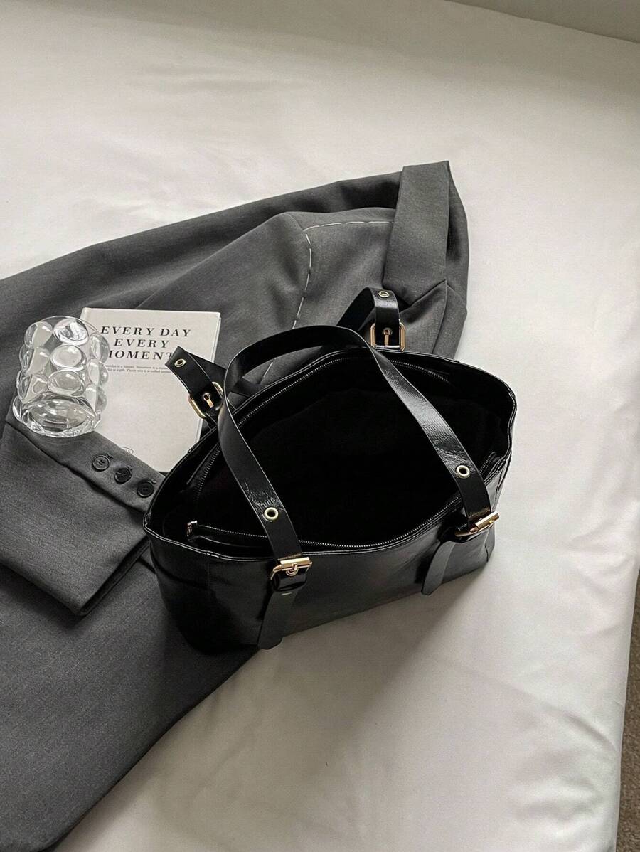 Fashionable & Simple Large Capacity Commuter Tote Bag, Old Money