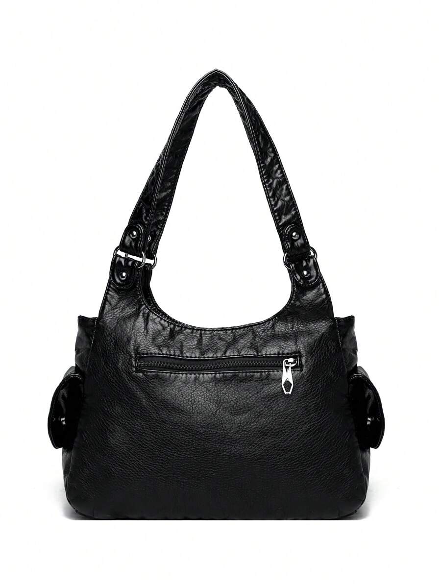 ROMWE Grunge Punk Casual Lady Commuter Shoulder Tote Bag, Large Capacity, New Arrival Tote Bags For Woman