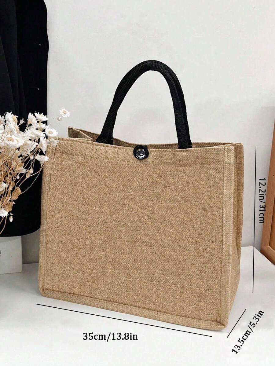 Just A Girl Who Loves Books Letter Linen Tote Bag, Funny Gift Letter Pattern Elements, Sister Gift, Christmas Storage Bag, Women'S Linen Large Capacity Tote Bag, Graduation Gift, Letter Print Fashion