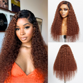 Reddish Brown Ombre Water Wave Glueless 5×5 Closure Lace Wig Pre-bleached - US Only
