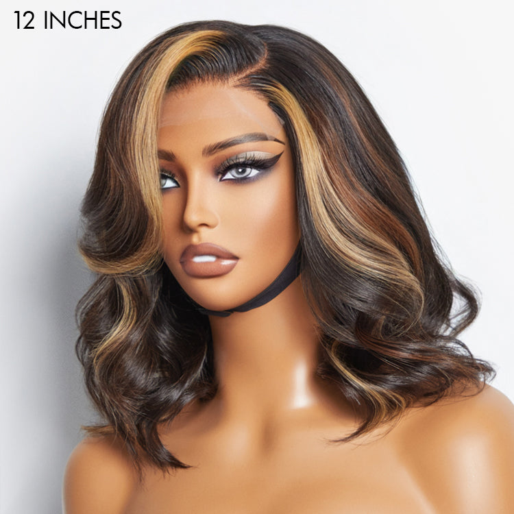 Brown Blonde Combo Highlight Loose Wave Glueless 5x5 Closure HD Lace Wig