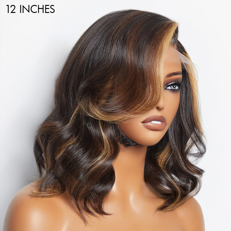 Brown Blonde Combo Highlight Loose Wave Glueless 5x5 Closure HD Lace Wig