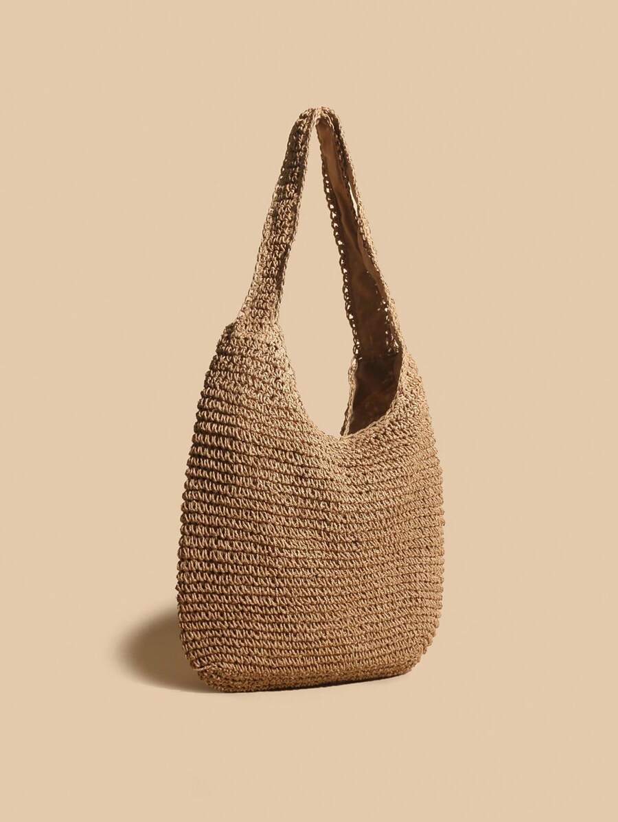 Gusure Bag Large Capacity Weave Tote Bag Summer Straw Handbag And Purse Female Bohemian Shoulder Bag For Women Ladies Bag, Beach Essentials, Summer Women Bag, Perfect For Travel, Vacation, Holiday & B