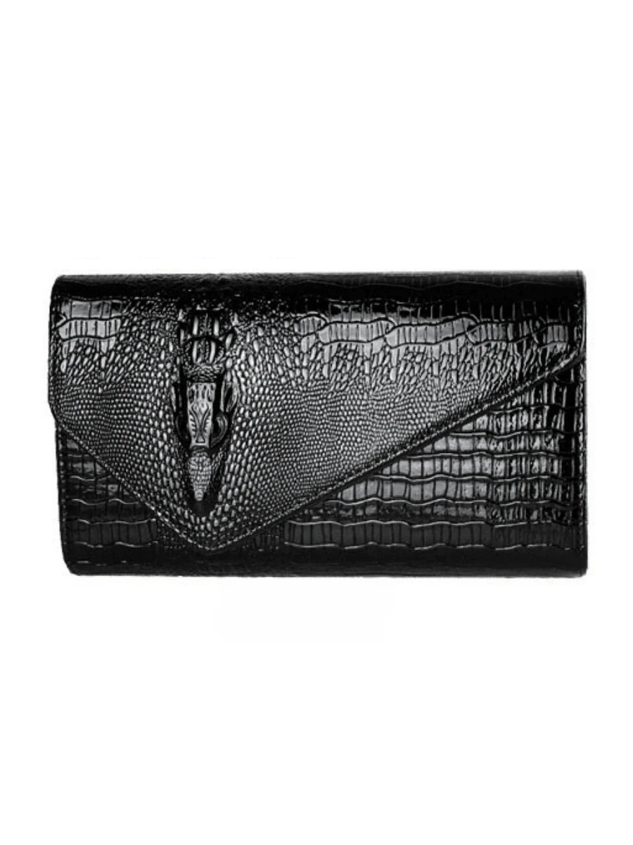 Luxury PU Leather Crossbody Bag, Fashionable & Versatile Women's Tote Handbag, Personalized & Stylish Crocodile Pattern Clutch Bag