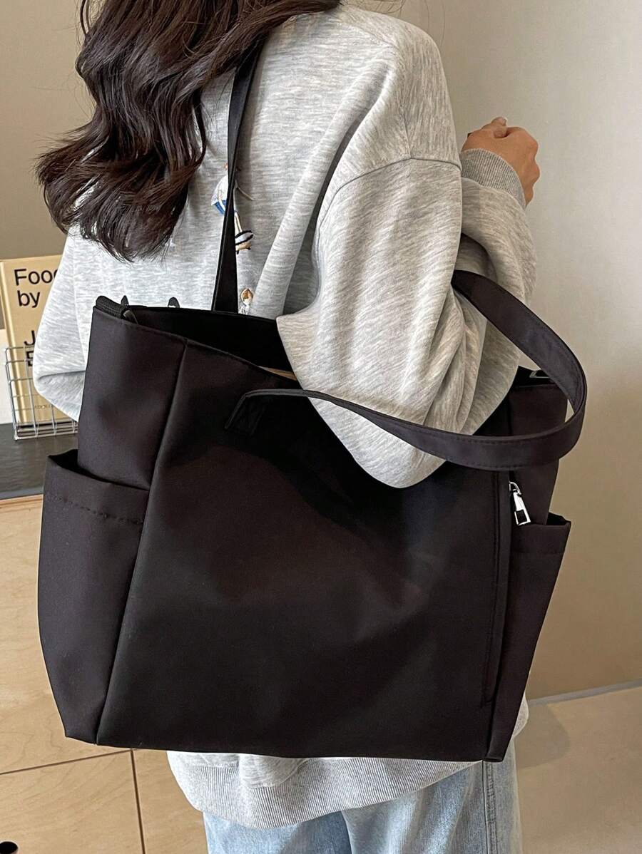 Minimalist Multi-Pocket Large Capacity Women's Shoulder Bag, Casual Versatile Detachable Strap Crossbody Tote Bag