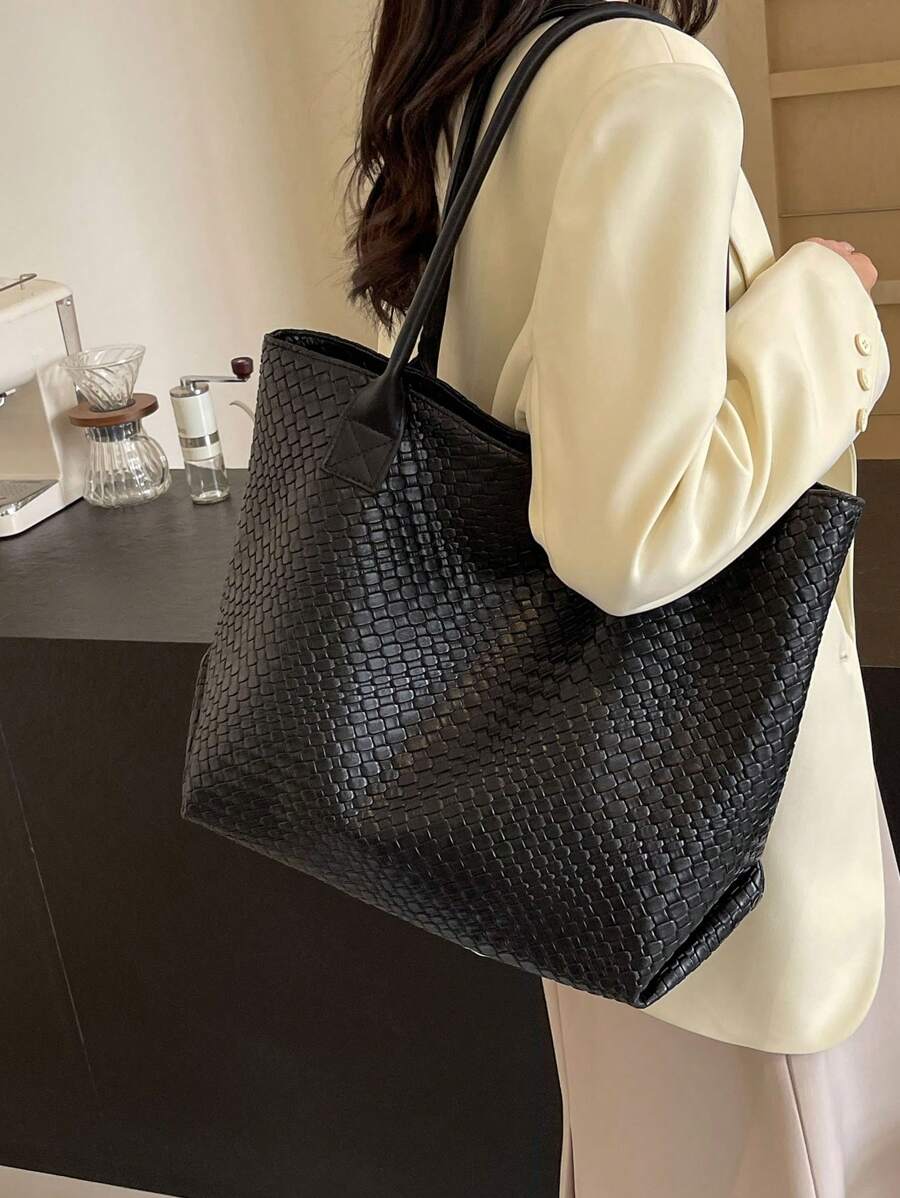1 Large Capacity Tote Bag New Shopping Bag Crocodile Pattern Commuting Large Bag Shoulder Bag Women's Short Travel Large Bag Mother's Day Gift