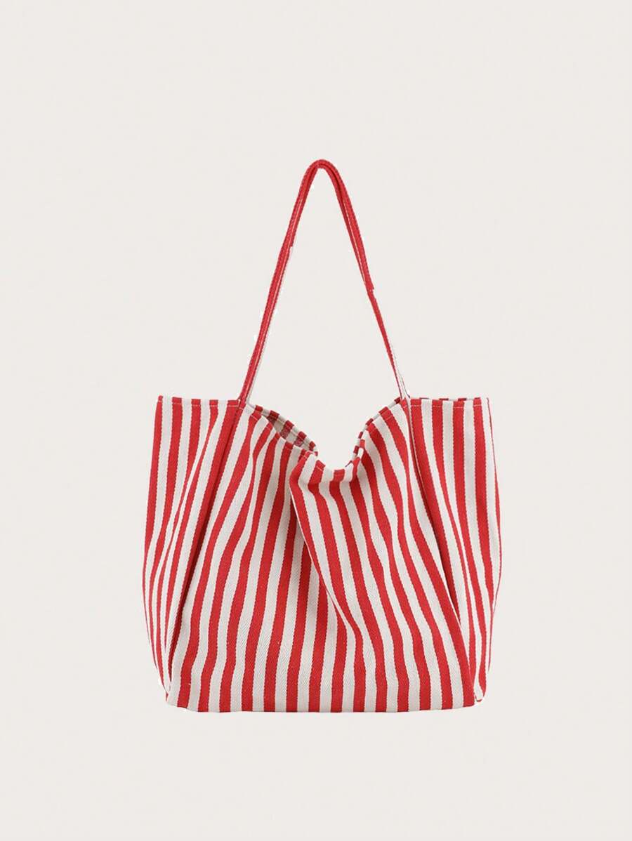 Yogodlns Fashionable Retro Minimalist Tote Bag, With Artistic Vibe, Large Capacity, Suitable For Work, Study Or Outdoor Activities. Can Be Used As Bookbag, Beach Bag, School Supplies Bag, Student Hand