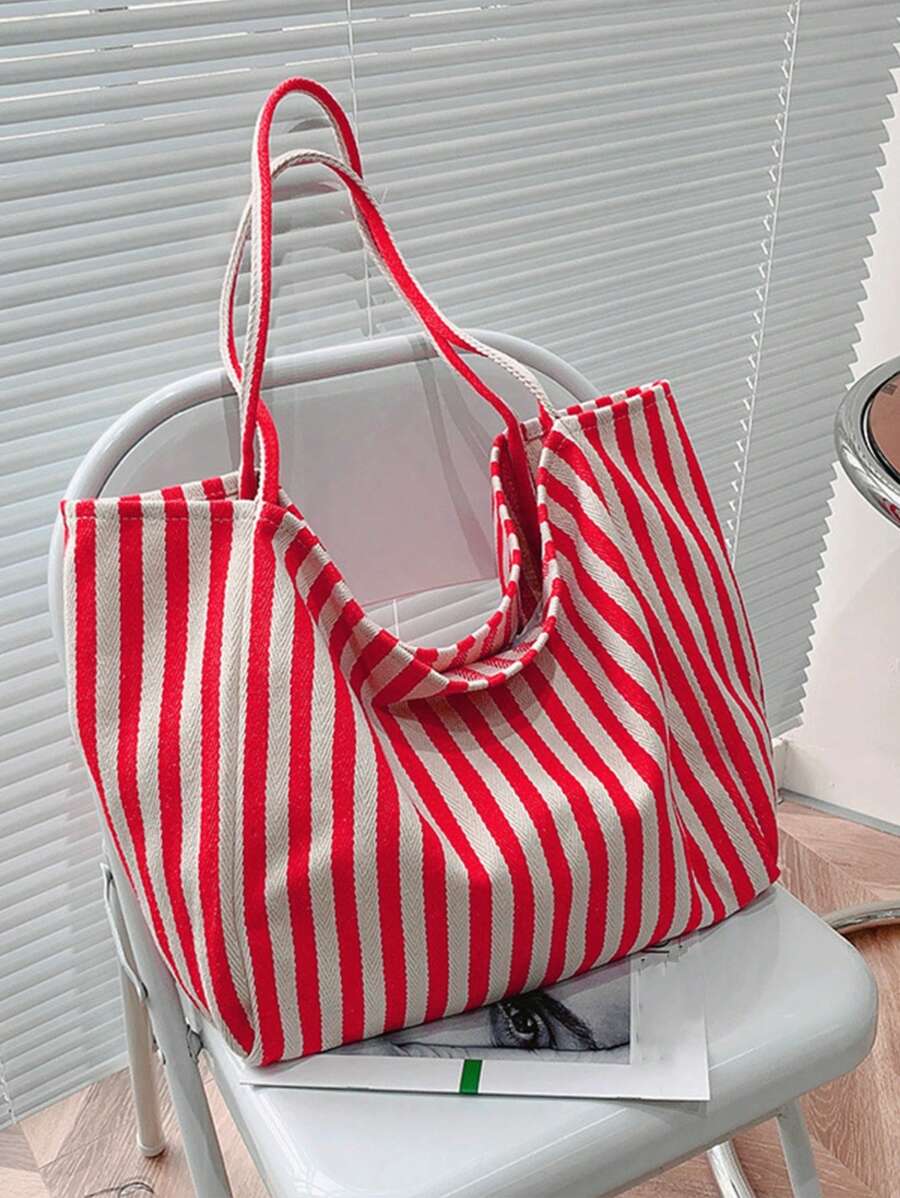 Yogodlns Fashionable Retro Minimalist Tote Bag, With Artistic Vibe, Large Capacity, Suitable For Work, Study Or Outdoor Activities. Can Be Used As Bookbag, Beach Bag, School Supplies Bag, Student Hand