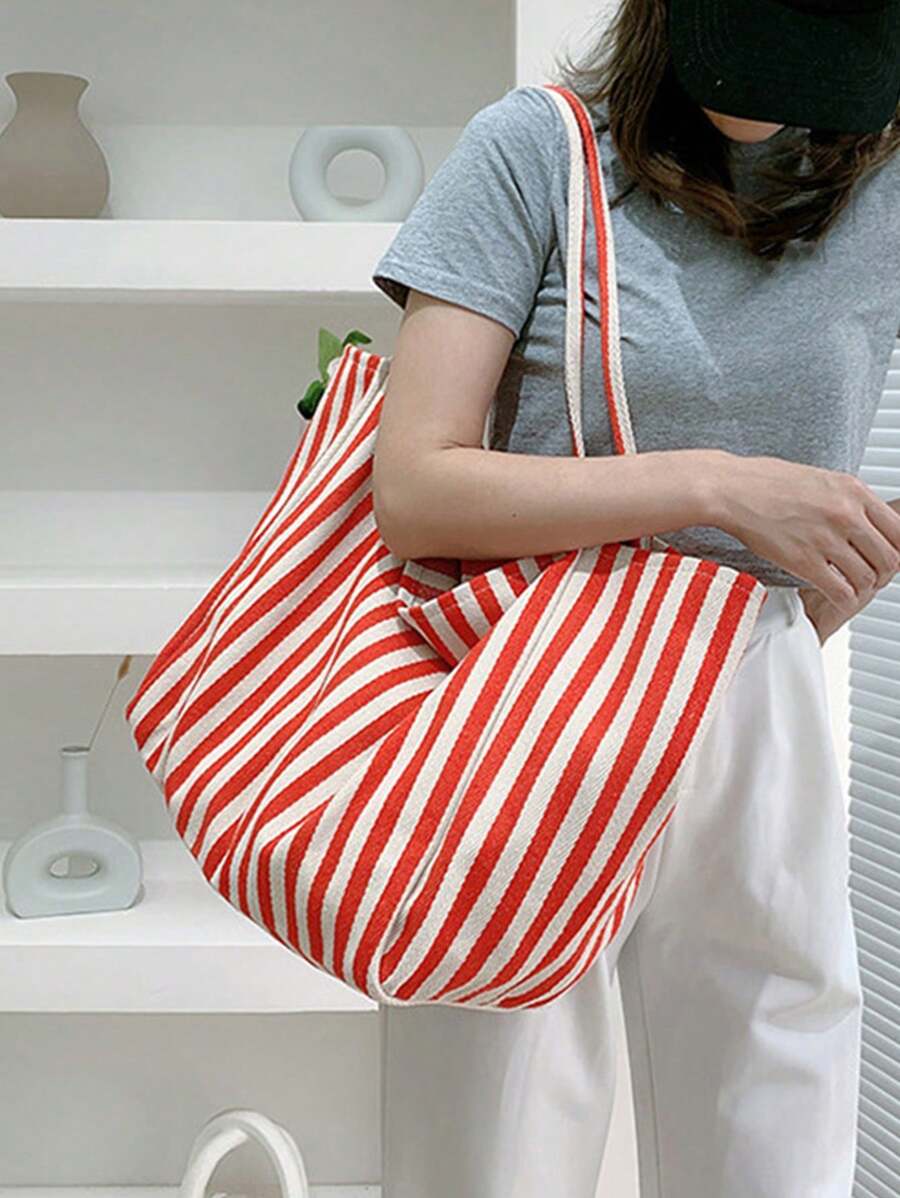 Yogodlns Fashionable Retro Minimalist Tote Bag, With Artistic Vibe, Large Capacity, Suitable For Work, Study Or Outdoor Activities. Can Be Used As Bookbag, Beach Bag, School Supplies Bag, Student Hand