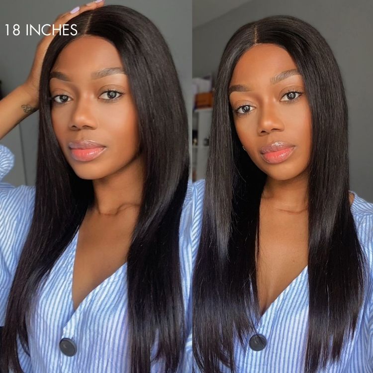 Effortless Straight 4x4 Closure Lace Glueless Mid Part Long Wig 100% Human Hair -US Only