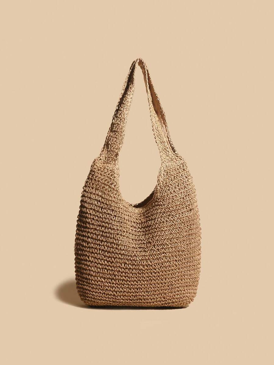 Gusure Bag Large Capacity Weave Tote Bag Summer Straw Handbag And Purse Female Bohemian Shoulder Bag For Women Ladies Bag, Beach Essentials, Summer Women Bag, Perfect For Travel, Vacation, Holiday & B