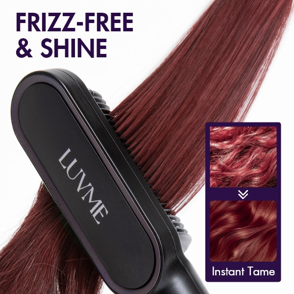 Hair Straightener Comb with US Plug, Built-in Ceramic Heating Plate, 20s Fast Heating & 5 Temp Settings & Anti-Scald for Professional Salon at Home | US Only
